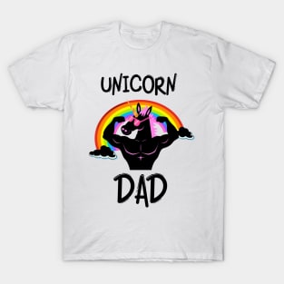 Rainbow And Unicorn Dad Funny Gifts T-Shirt